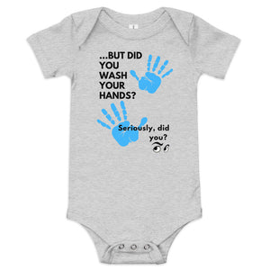
                
                    Load image into Gallery viewer, Wash Your Hands Blue Onesie
                
            