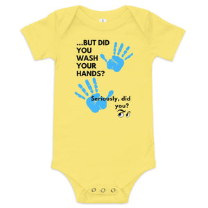 
                
                    Load image into Gallery viewer, Wash Your Hands Blue Onesie
                
            
